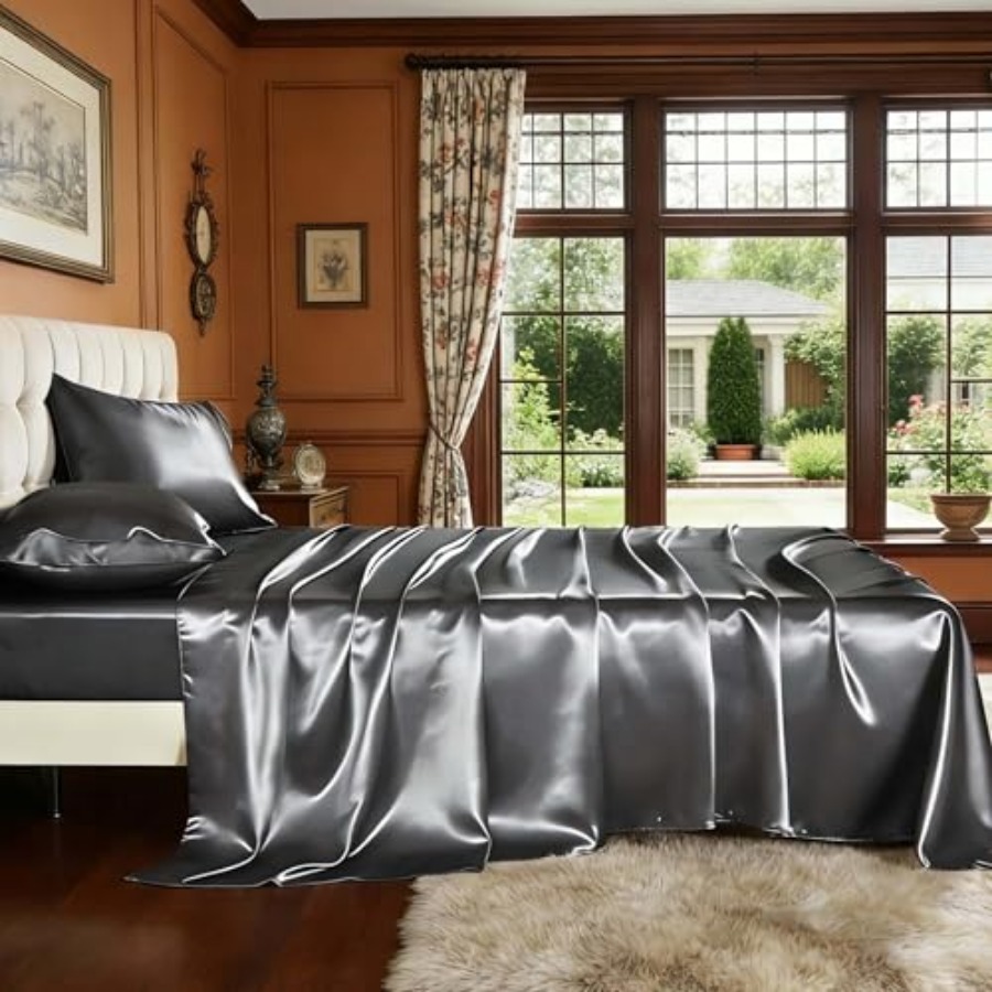 4 Pcs Satin Silky Sheet Set Si - مراجعة Skincare Skin 1004 وسعره