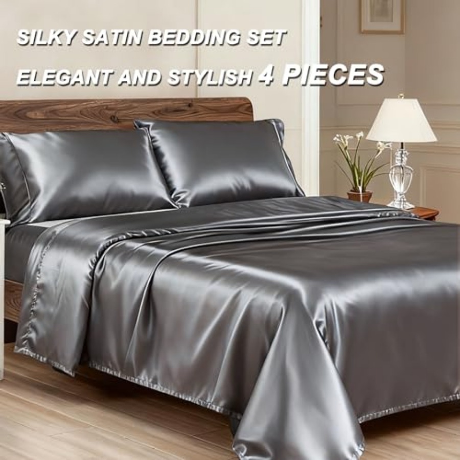 4 Pcs Satin Silky Sheet Set Si - مراجعة Skincare Skin 1004 وسعره